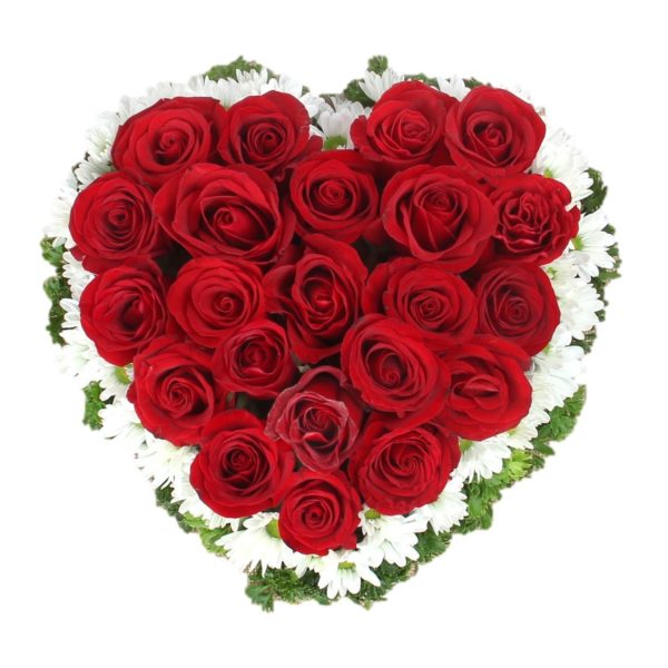 heart shaped rose arrangement singapore
