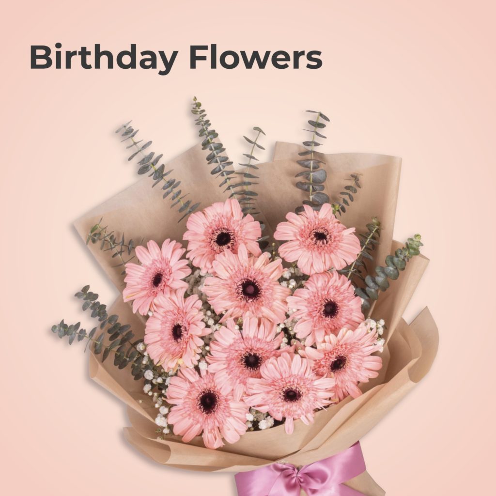 birthday flowers product tag