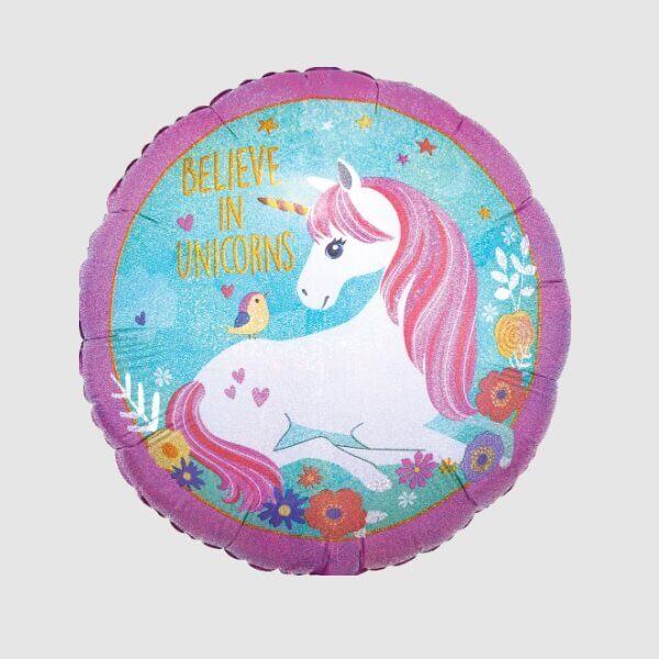 Believe in Unicorns Round Shaped Balloon